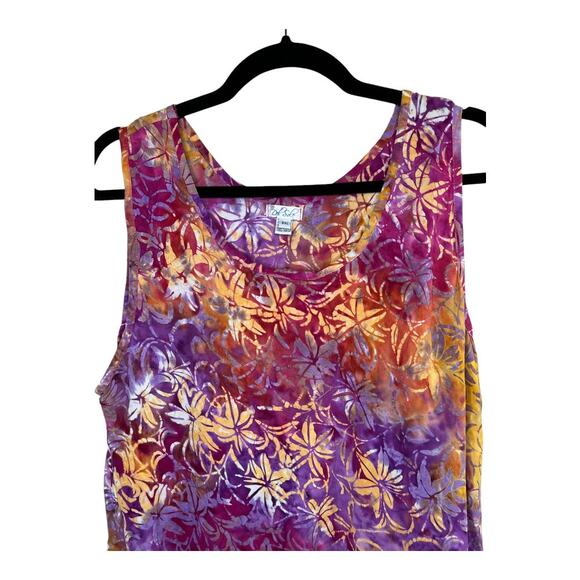 Del Sole Pink Floral Tunic Ruffle Hem Dress Size XXL - Picture 3 of 6